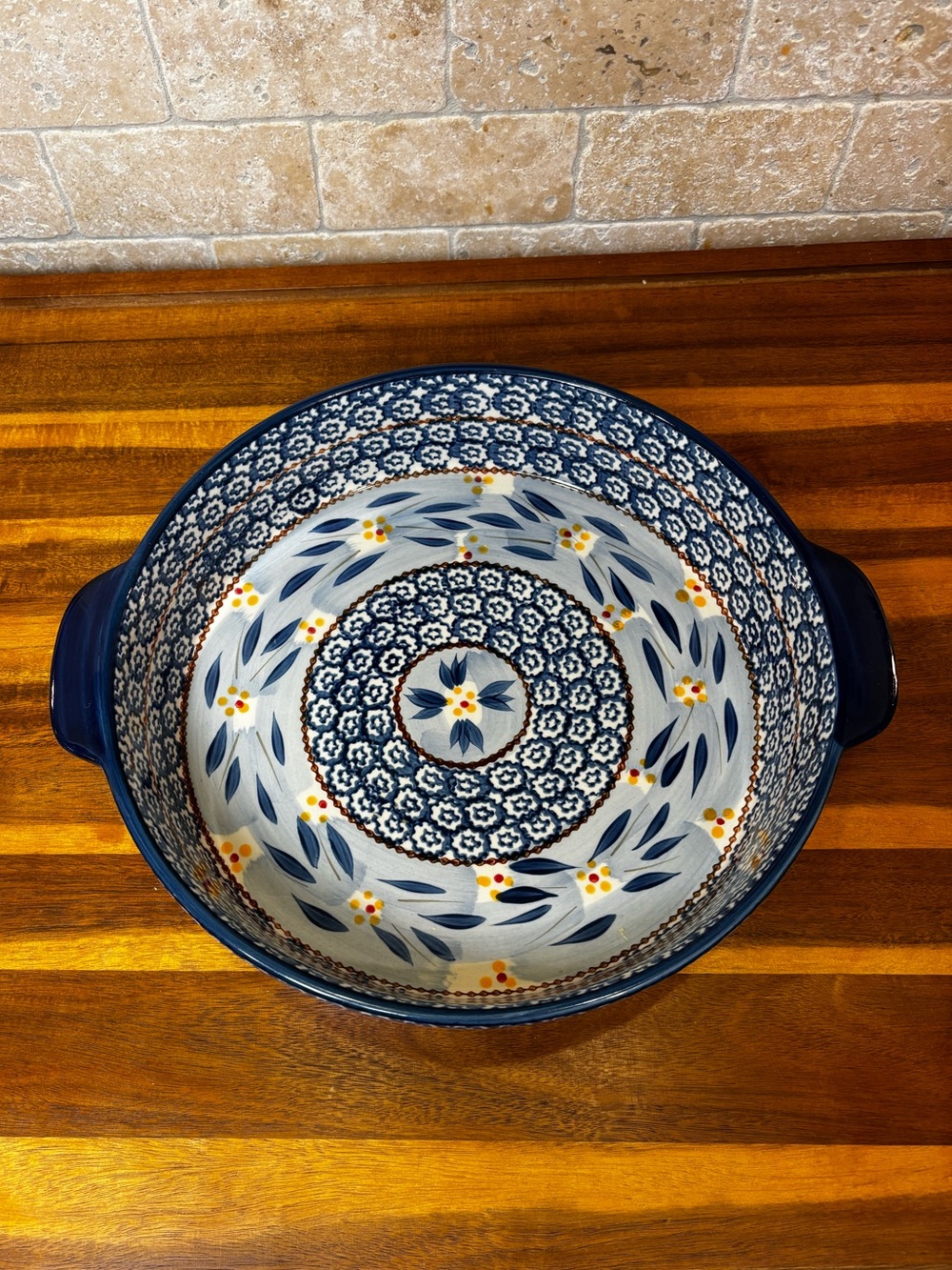 Temp-tations by Tara Old World Blue 3 Qt Round Baker Casserole Dish w/ Lid